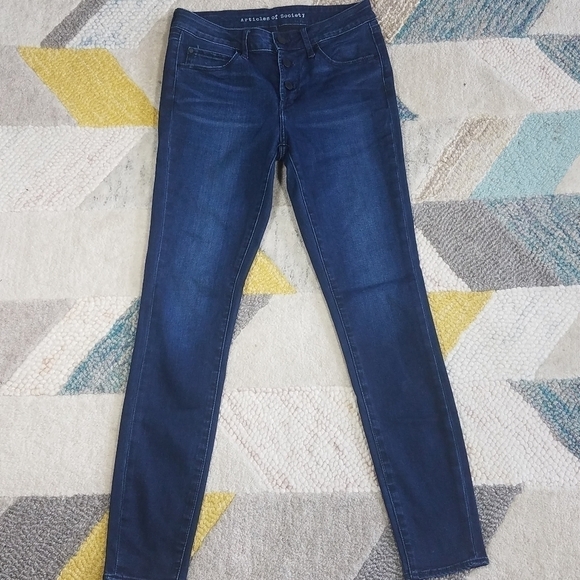 AOS Darkwash Button Fly Jeans Size 27 - Picture 4 of 6